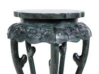 A Chinese Patinated Bronze Pedestal Table