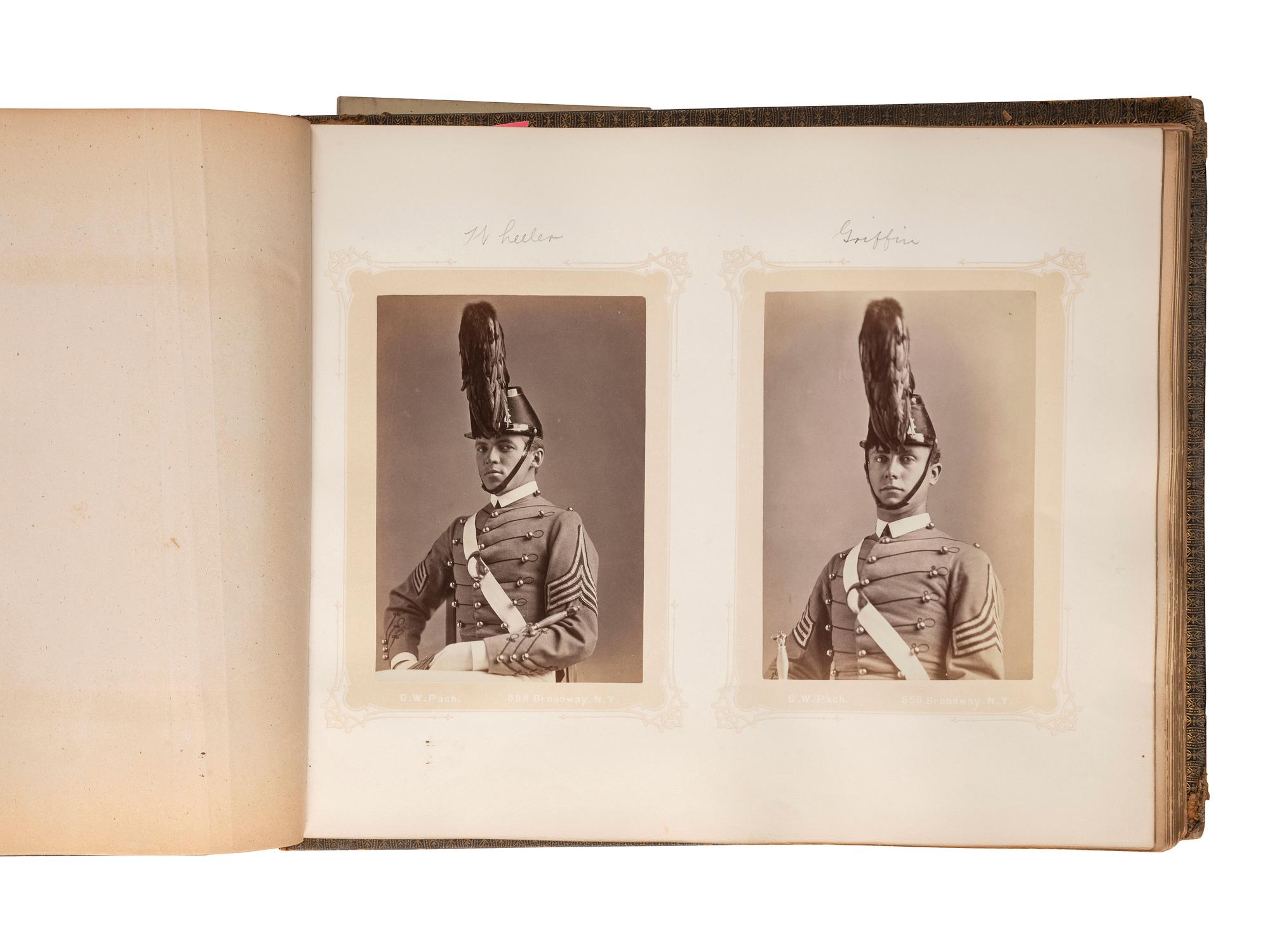 [LATE INDIAN WARS]. PACH, G.W. (1848-1904), photographer. US Military Academy year book for the Class of 1875, containing photographs of notable officers, professors, and cadets, incl. Little Bighorn casualty James G. Sturgis. New York: 1875.
