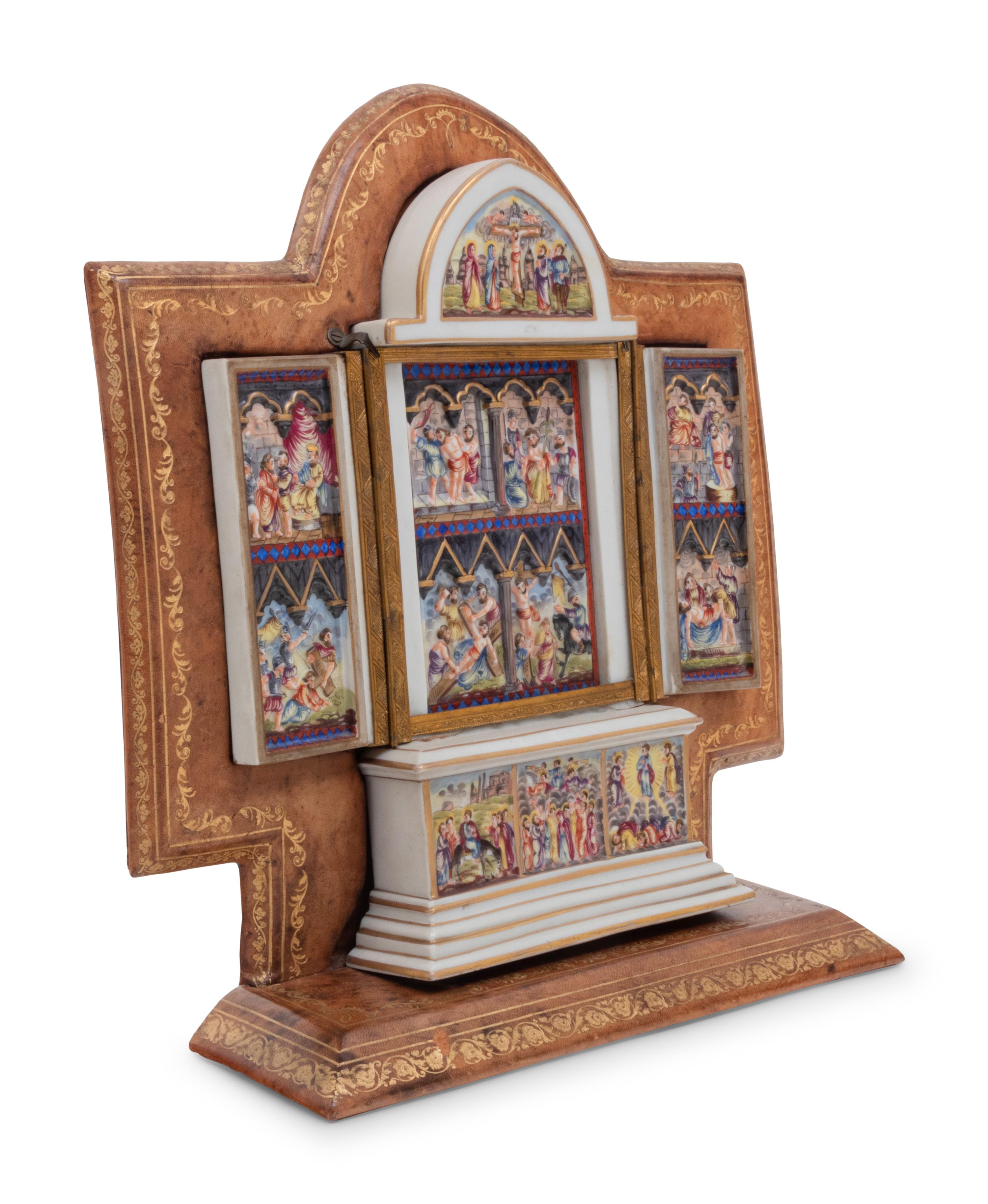 A Capodimonte Porcelain Altar Triptych