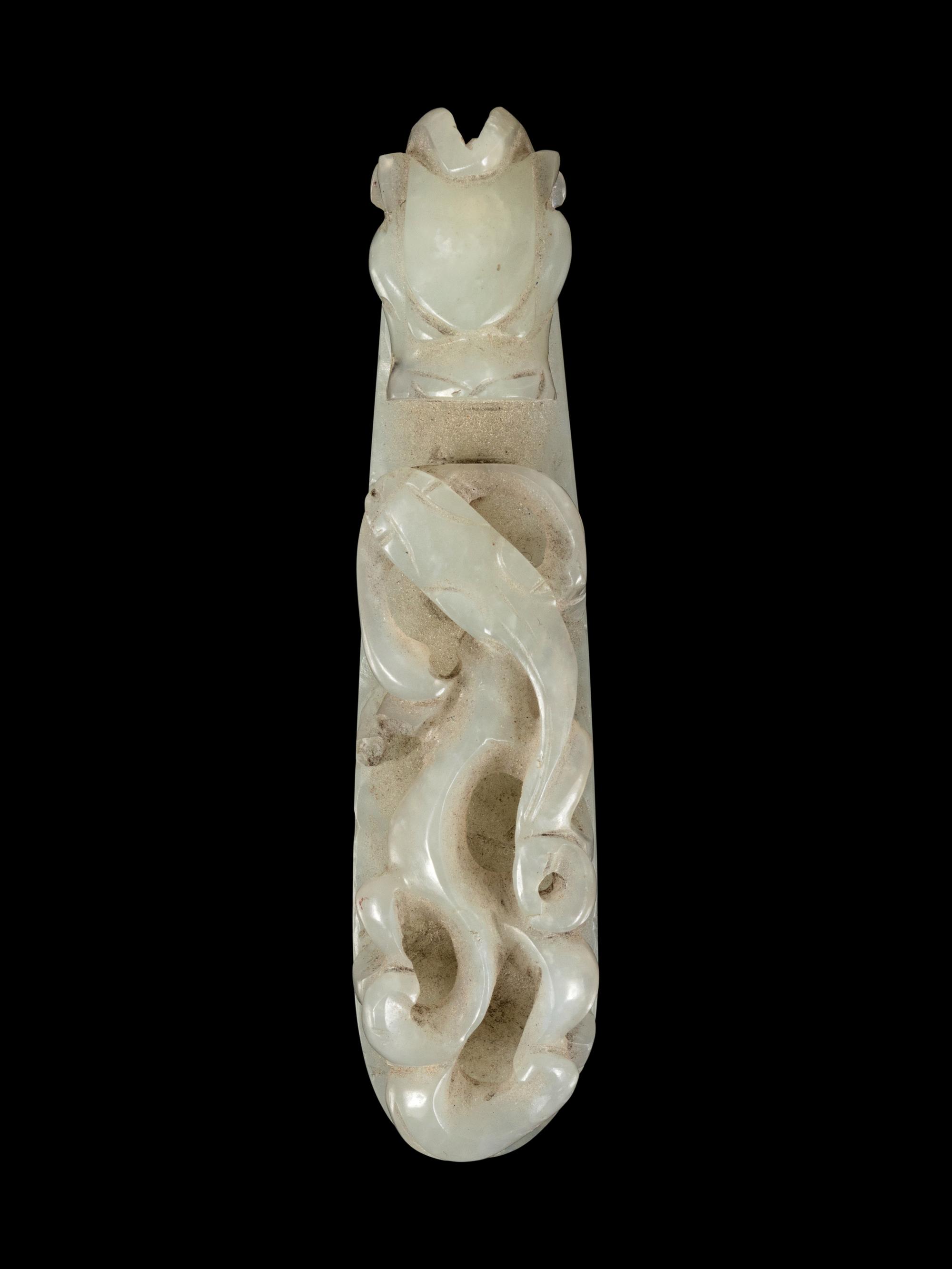 Three Carved White Jade Articles
