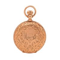 WALTHAM, 14K YELLOW GOLD HUNTER CASE POCKET WATCH