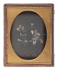 [EARLY PHOTOGRAPHY]. Two daguerreotypes of families, incl. oversized portrait by McClees and Germon, Philadelphia.