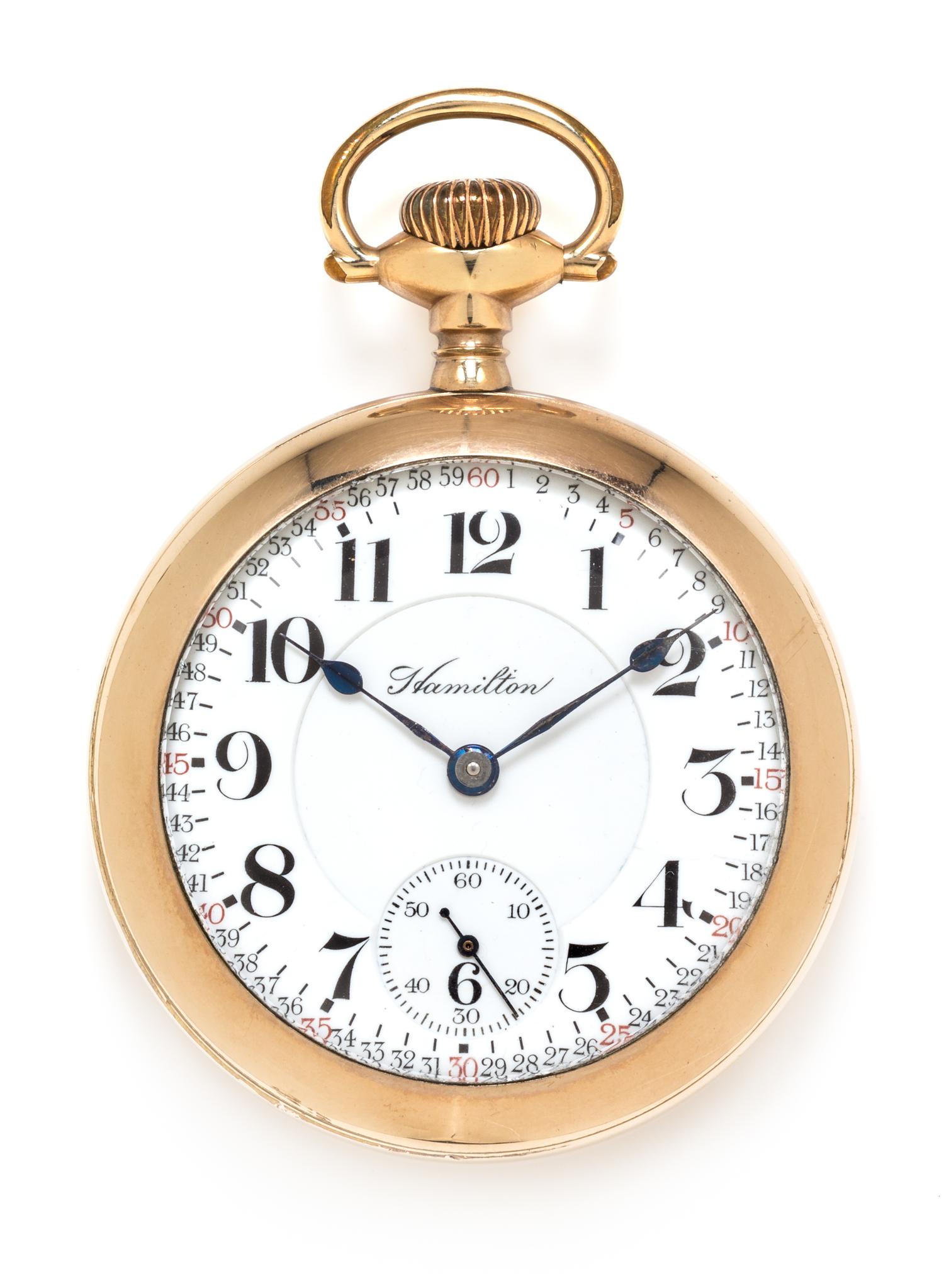 A Gold Filled Open Face Pocket Watch, Hamilton, Circa 1912, 75.30 dwts.