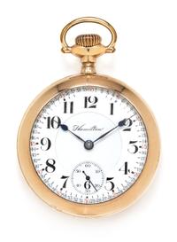 A Gold Filled Open Face Pocket Watch, Hamilton, Circa 1912, 75.30 dwts.