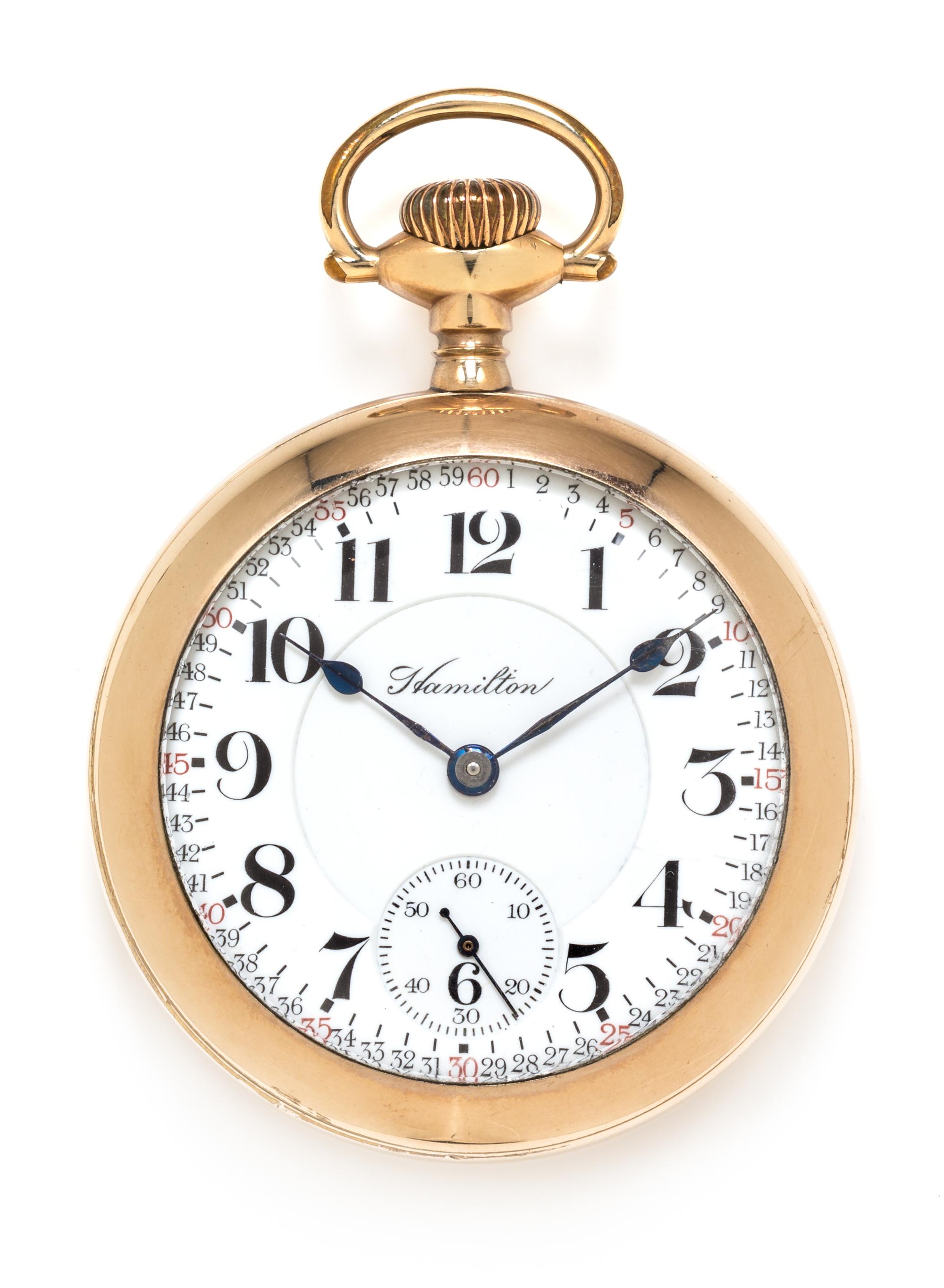 A Gold Filled Open Face Pocket Watch, Hamilton, Circa 1912, 75.30 dwts.