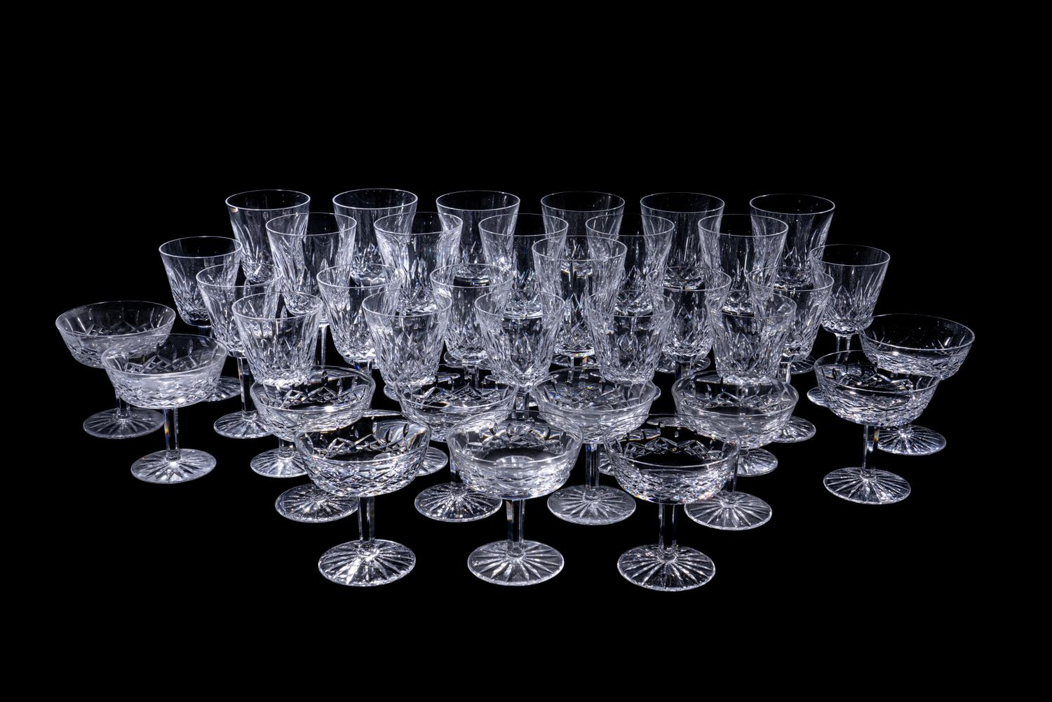 A Waterford Lismore Glass Stemware Service