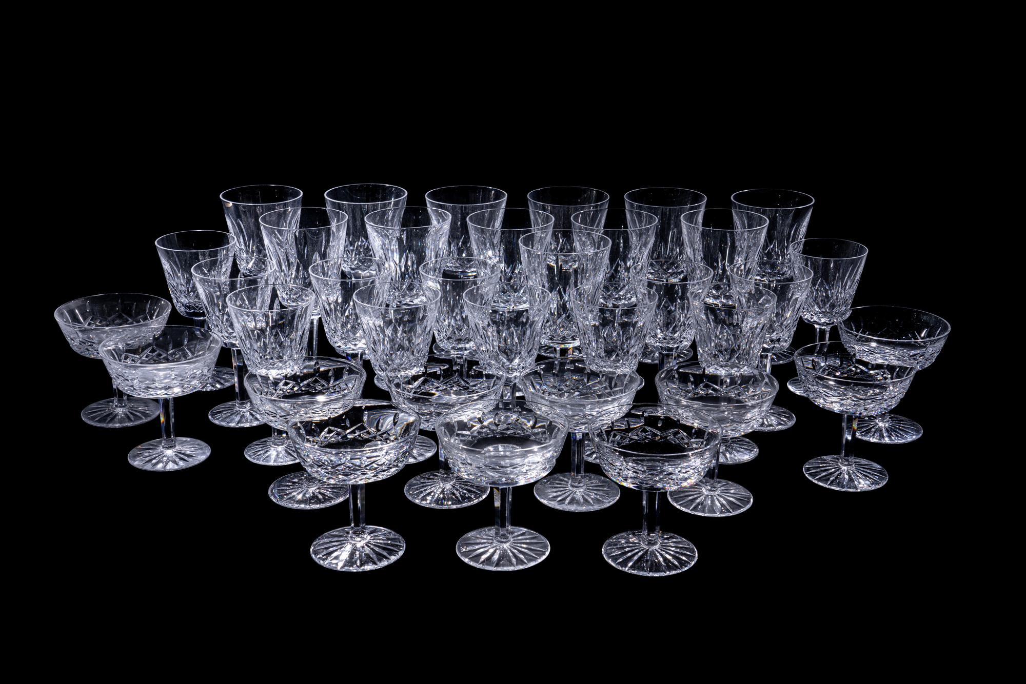 A Waterford Lismore Glass Stemware Service