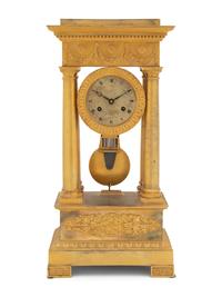 A Charles X Gilt Bronze Mantel Clock