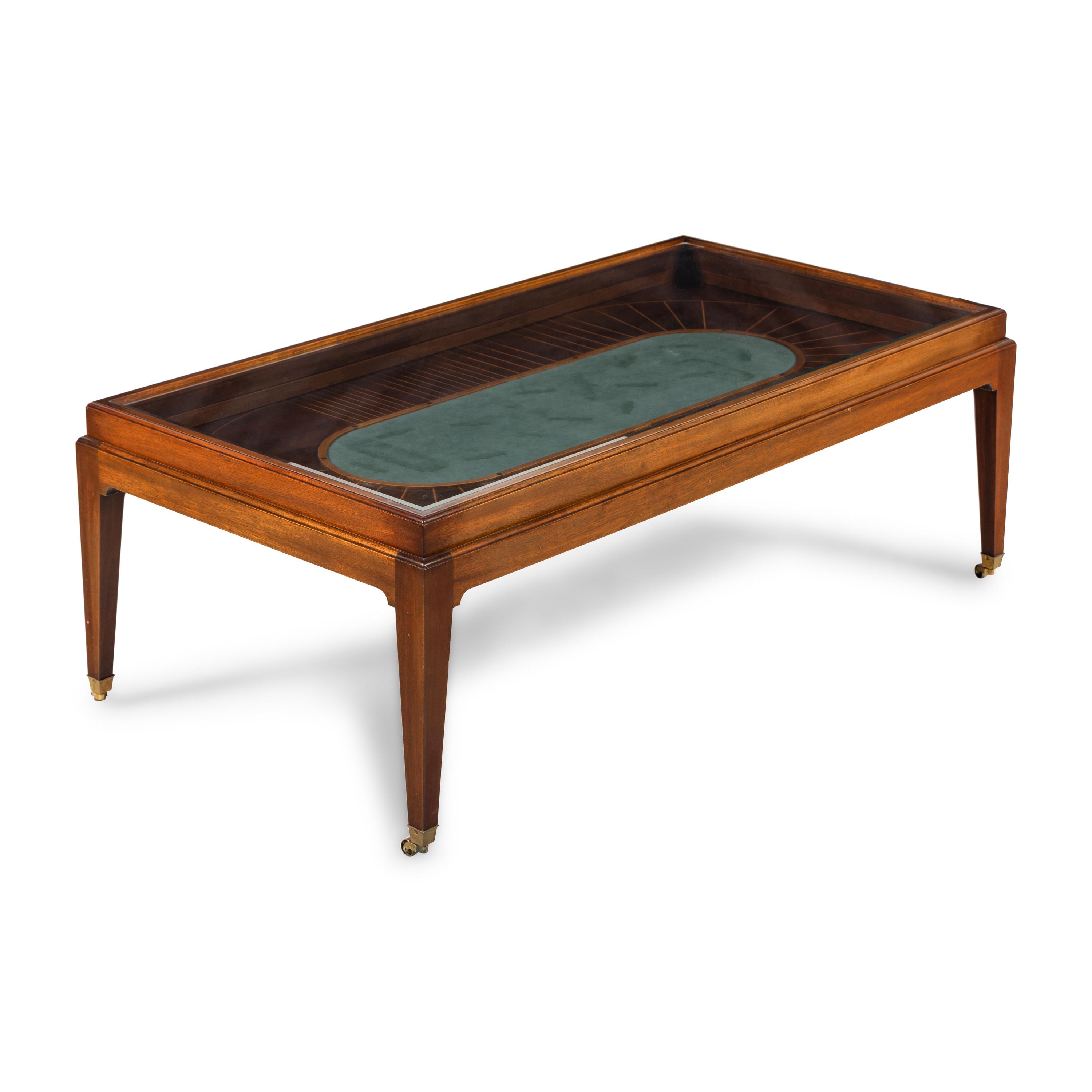 An English Mahogany Steeplechase Game Board Adapted as a Low Table