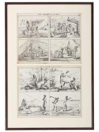 [MINING]. Two pictorial California letter sheets, incl. Sundry Amusements in the Mines .