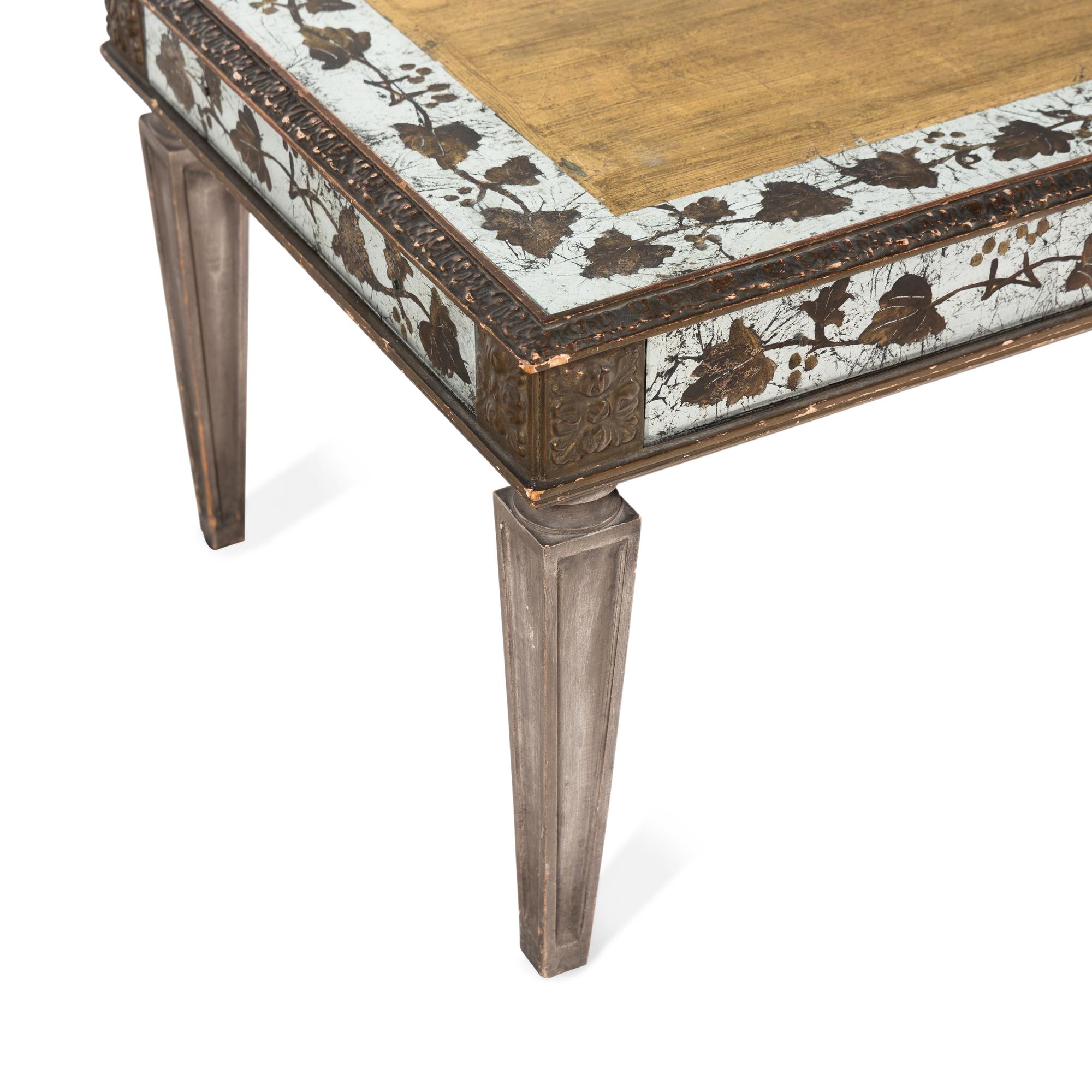 A Painted and Églomisé Low Table