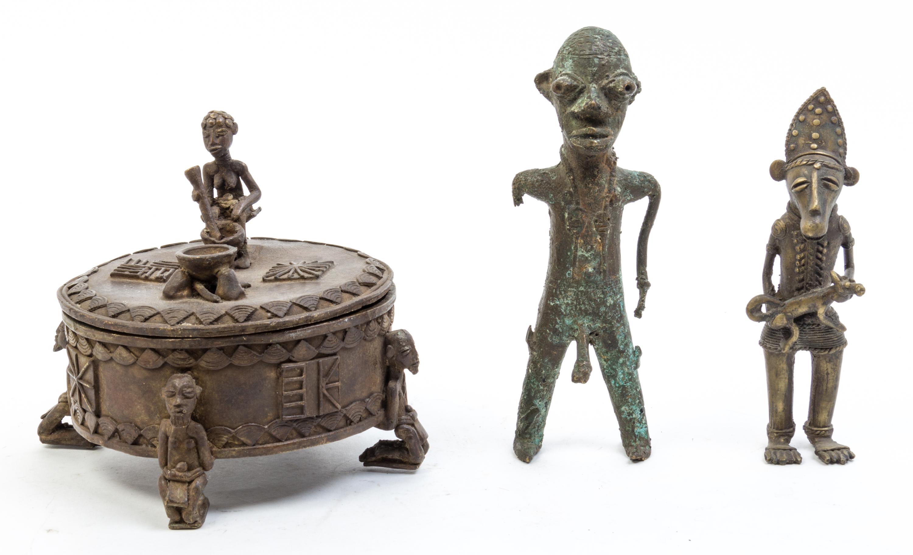 A Collection of Bronze and Cast Metal Articles Width of first 4 inches.