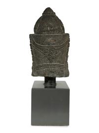 An Indian Carved Stone Head of Buddha — 19TH/20TH CENTURY