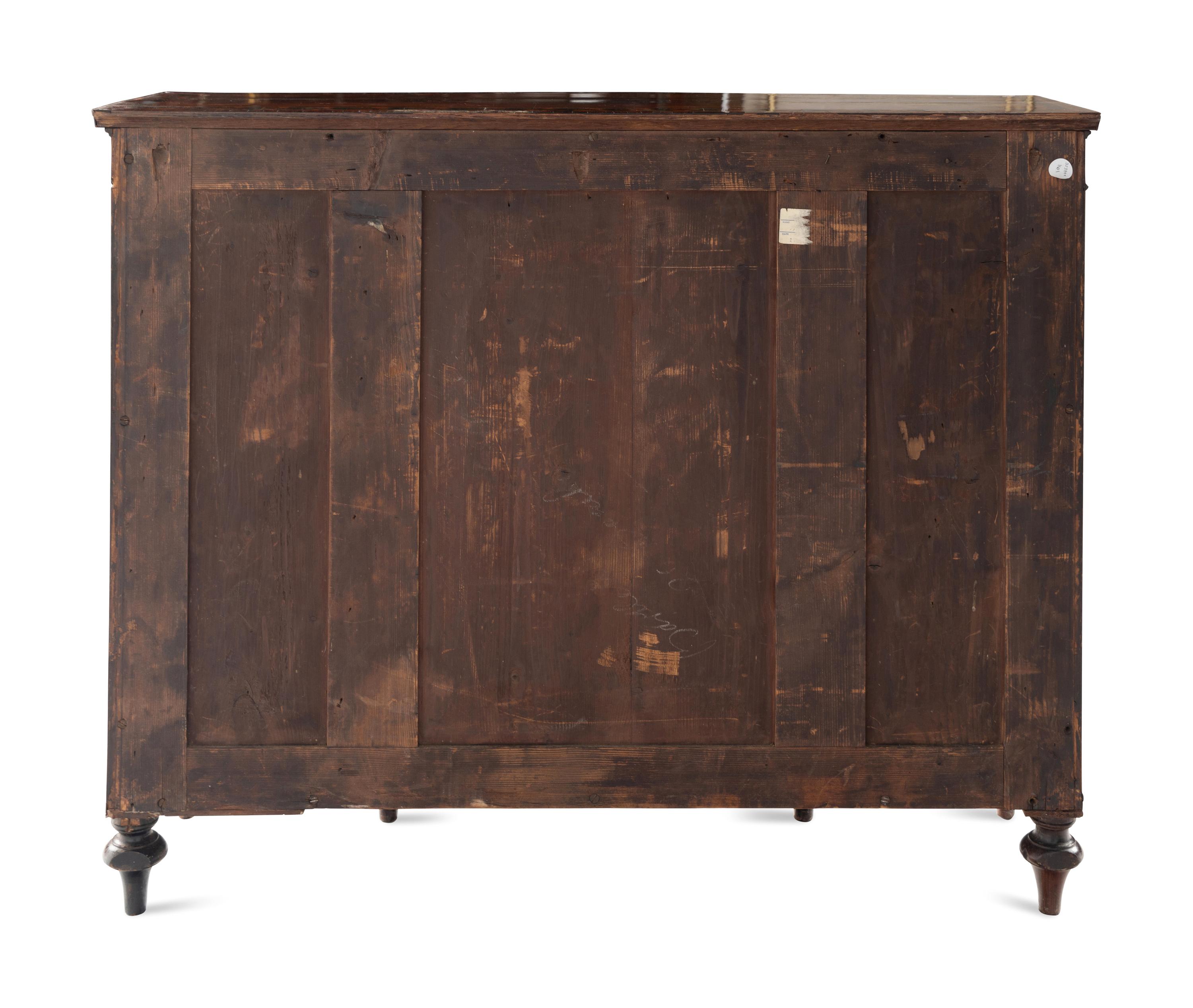 A George III Rosewood and Polychrome Decorated Side Cabinet