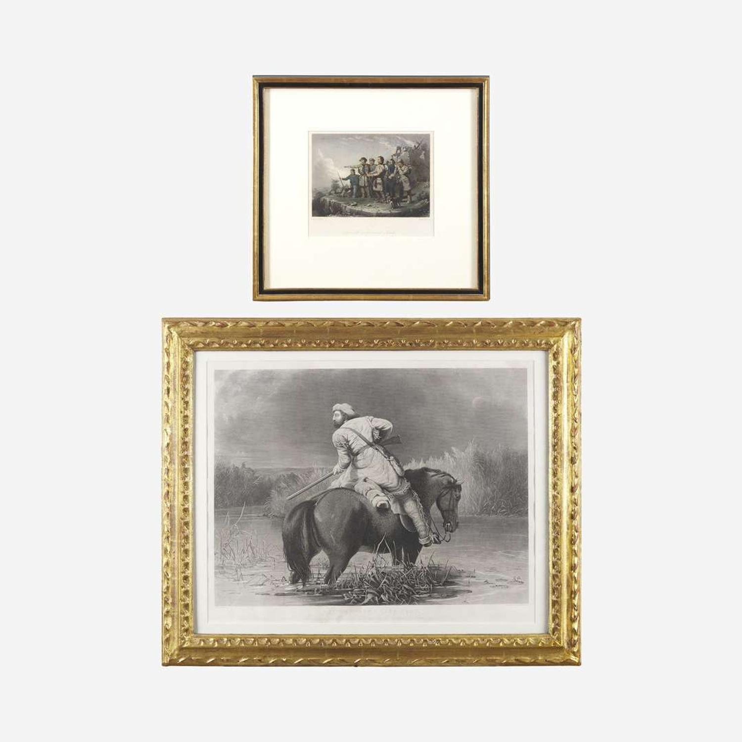 After William Tylee Ranney (1813-1857) Two Works: Daniel Boone's First View of Kentucky and The Trapper's Last Shot, 1850