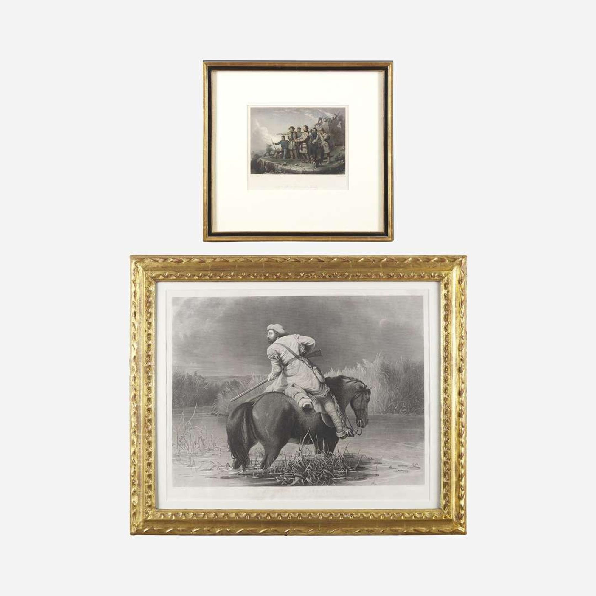 After William Tylee Ranney (1813-1857) Two Works: Daniel Boone's First View of Kentucky and The Trapper's Last Shot, 1850