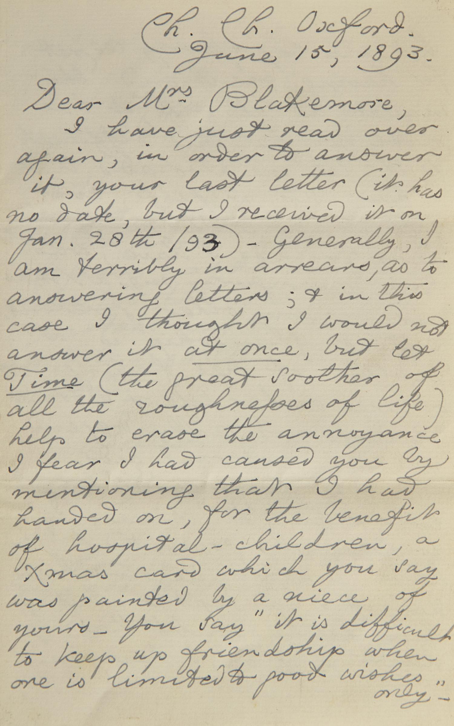 [Literature] Carroll, Lewis (Charles Lutwidge Dodgson). Autograph Letter, signed