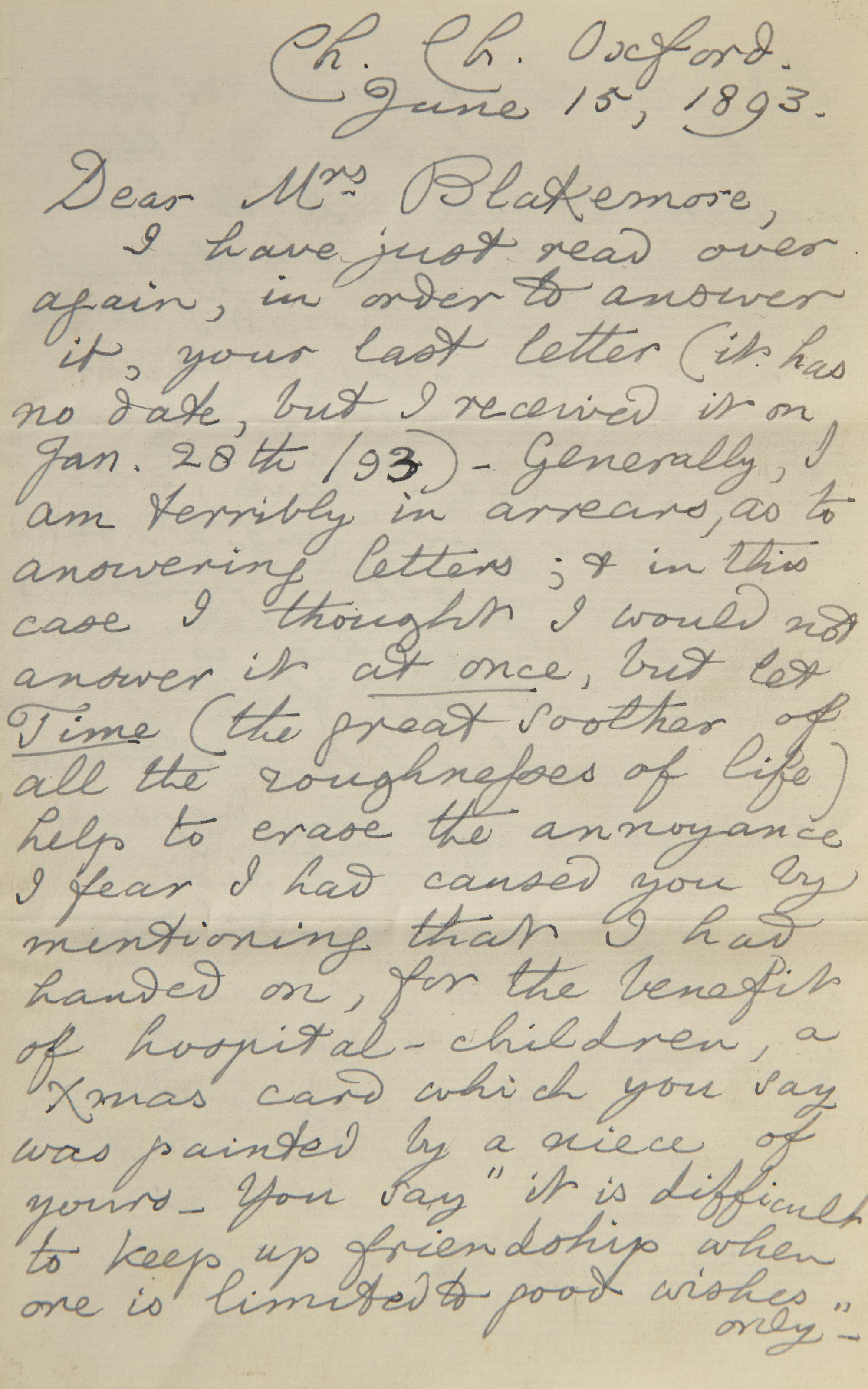 [Literature] Carroll, Lewis (Charles Lutwidge Dodgson). Autograph Letter, signed