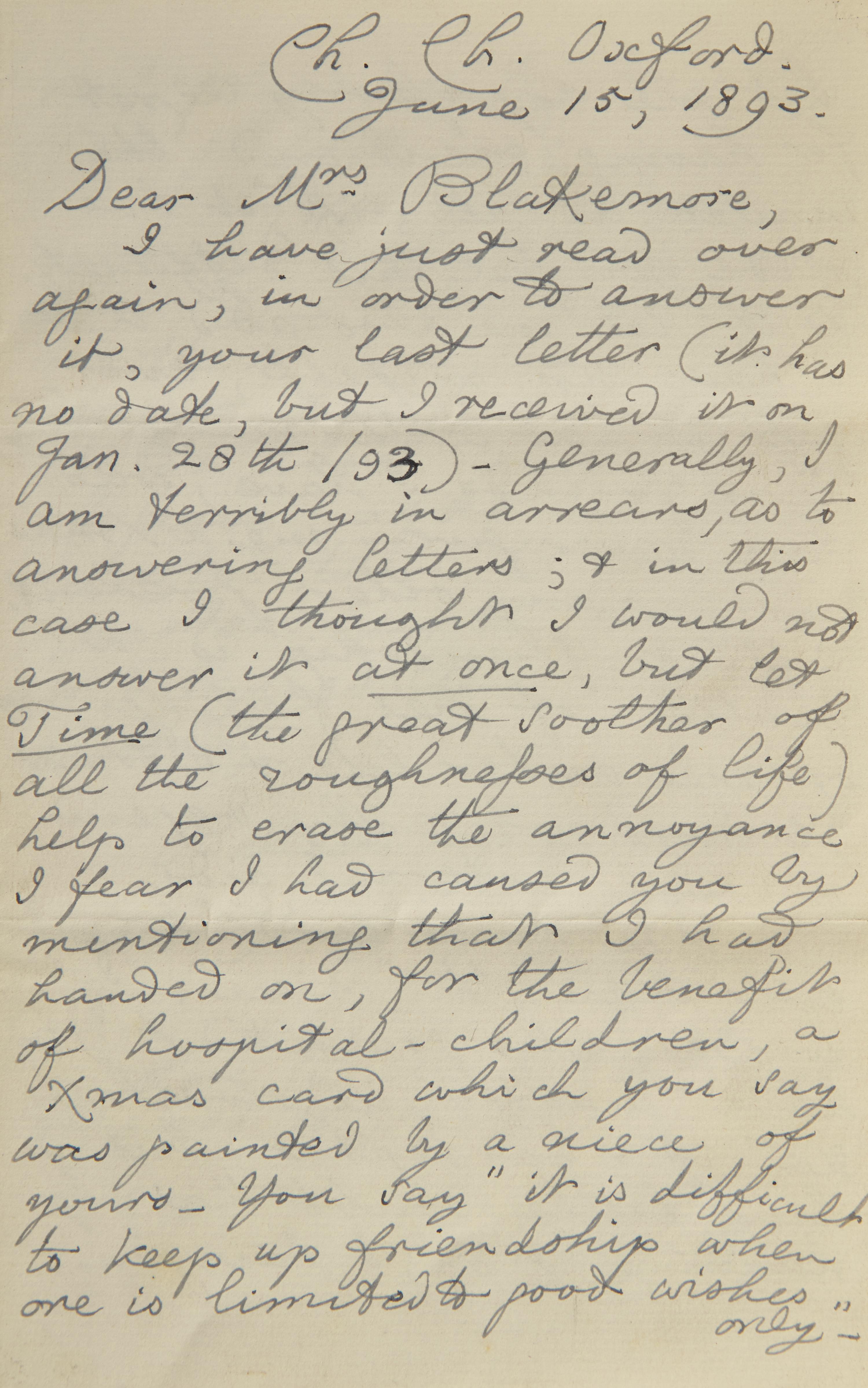 [Literature] Carroll, Lewis (Charles Lutwidge Dodgson). Autograph Letter, signed