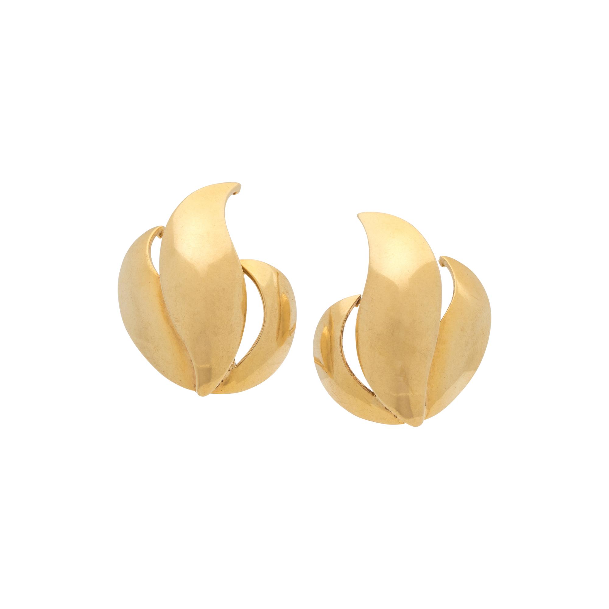 YELLOW GOLD EARCLIPS