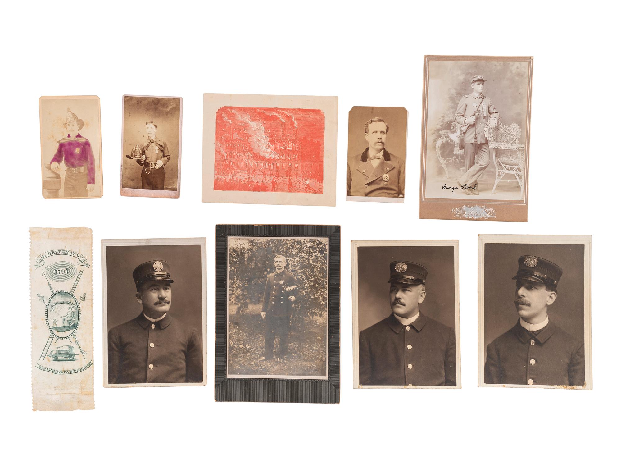 [POLICE AND FIREFIGHTING] Ephemera and photographs of Police and Fire personnel.