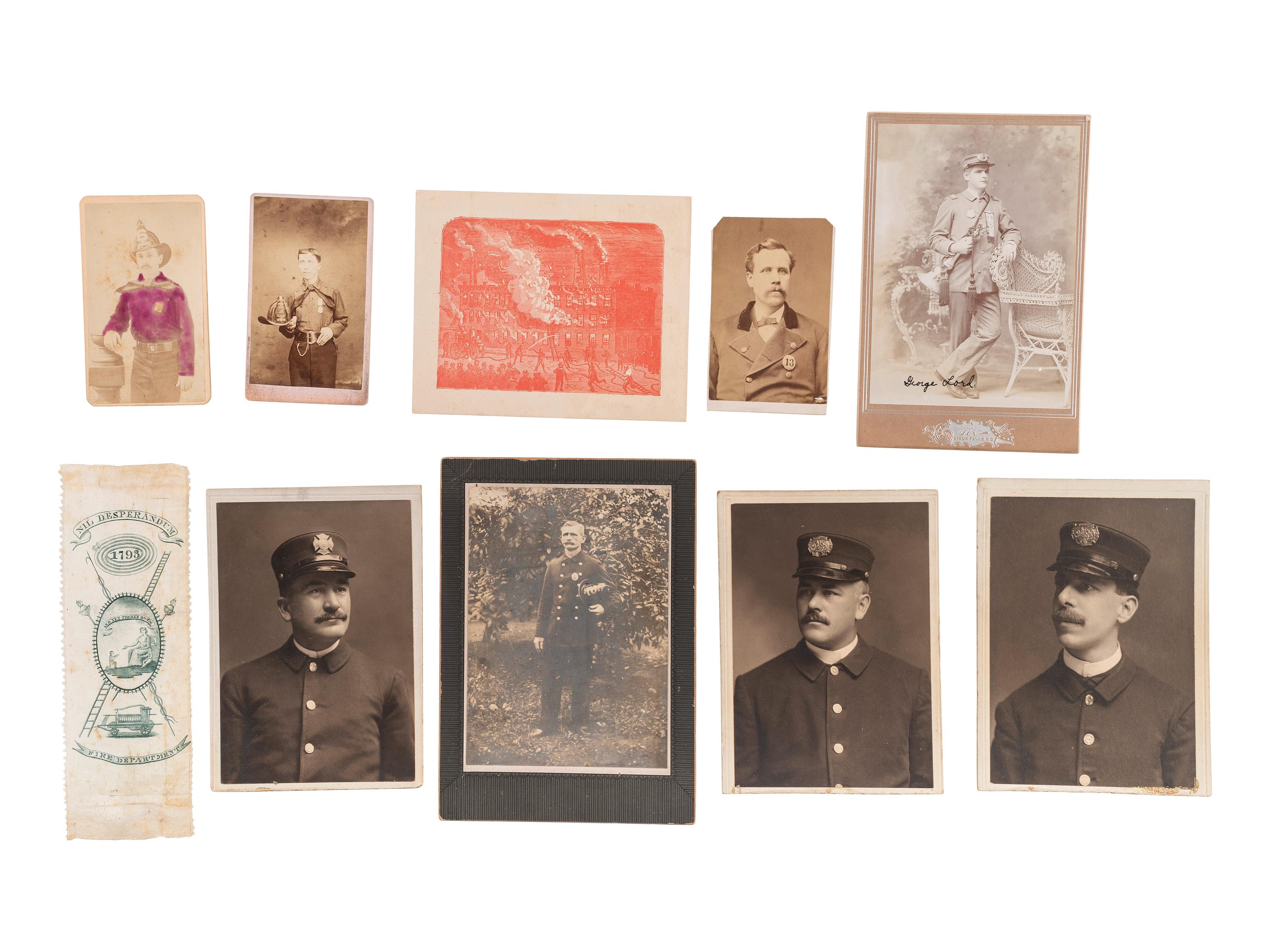 [POLICE AND FIREFIGHTING] Ephemera and photographs of Police and Fire personnel.