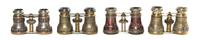 Four Pairs of French Opera Glasses, Width 4 1/8 inches.
