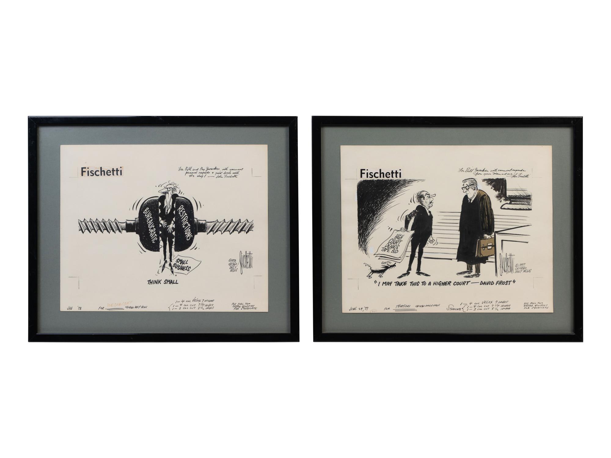 (Cartoon Art) FISCHETTI, John (1916-1980). A group of 2 original cartoons by John Fischetti, comprising: