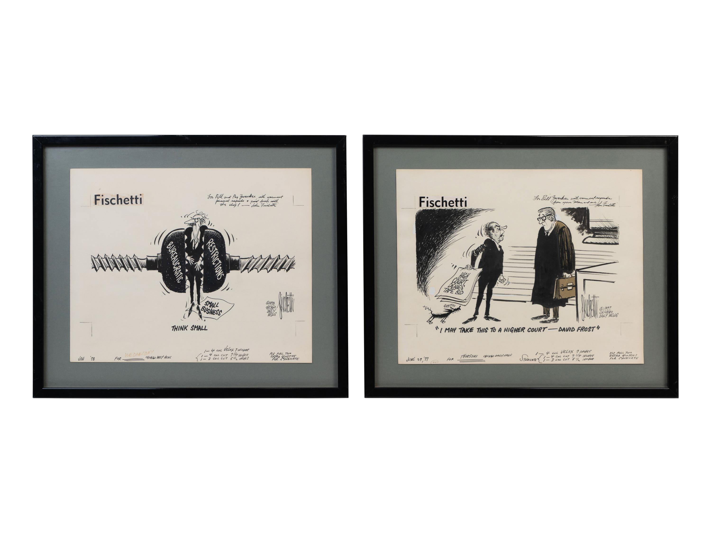 (Cartoon Art) FISCHETTI, John (1916-1980). A group of 2 original cartoons by John Fischetti, comprising: