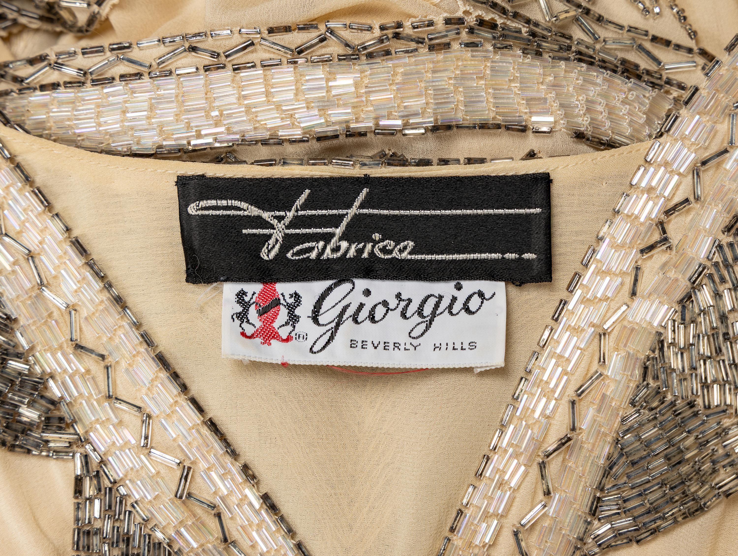 Fabrice, Beaded Cream Cocktail Dress