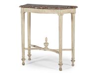 A Louis XVI Style White-Painted Marble-Top Console Table