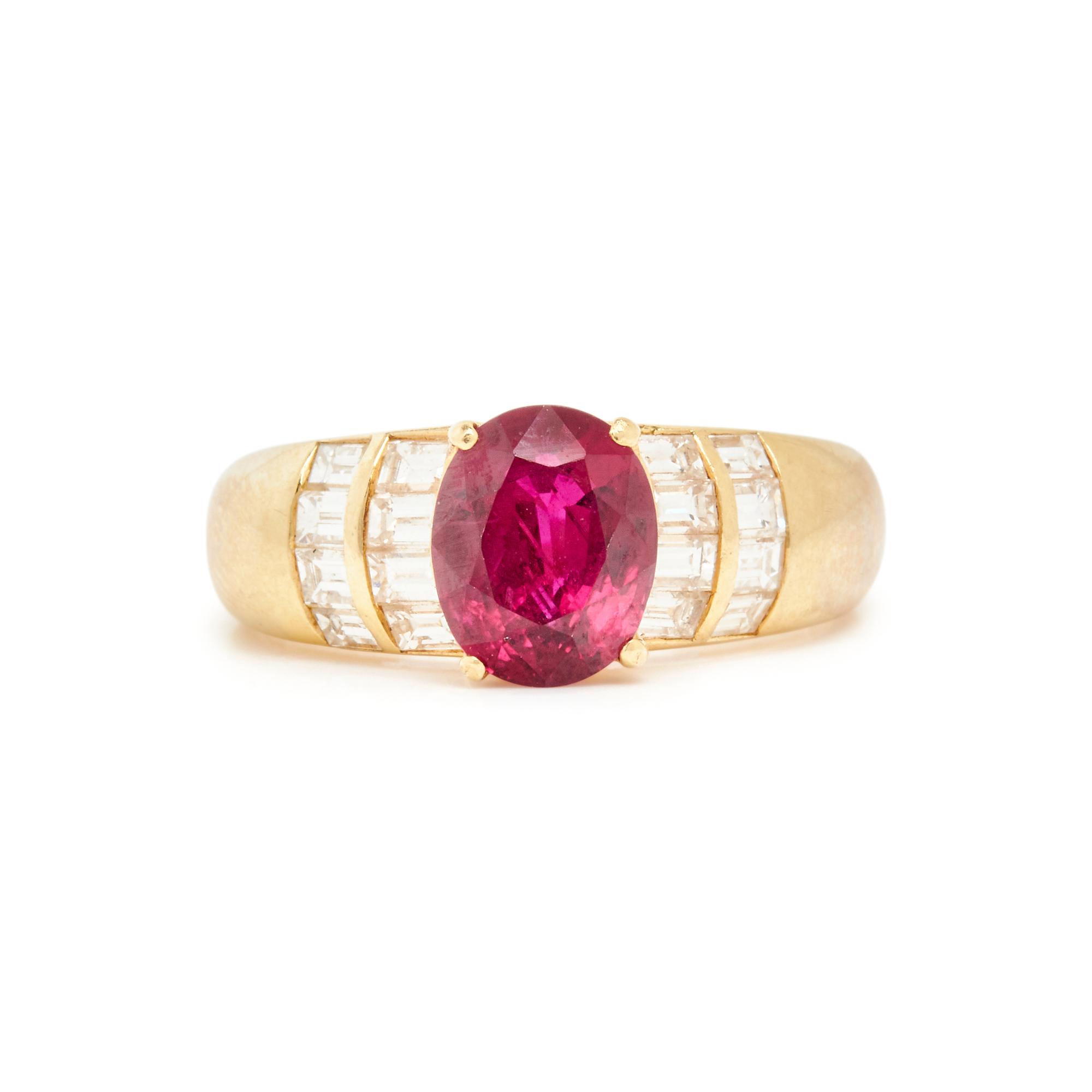 YELLOW GOLD, RUBY, AND DIAMOND RING