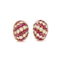 RUBY AND DIAMOND EARCLIPS