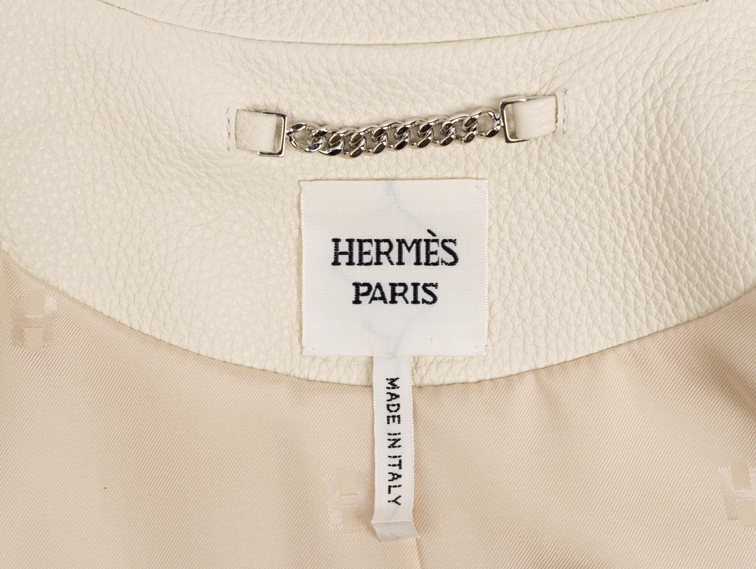 Hermès, Alabaster Leather Jacket