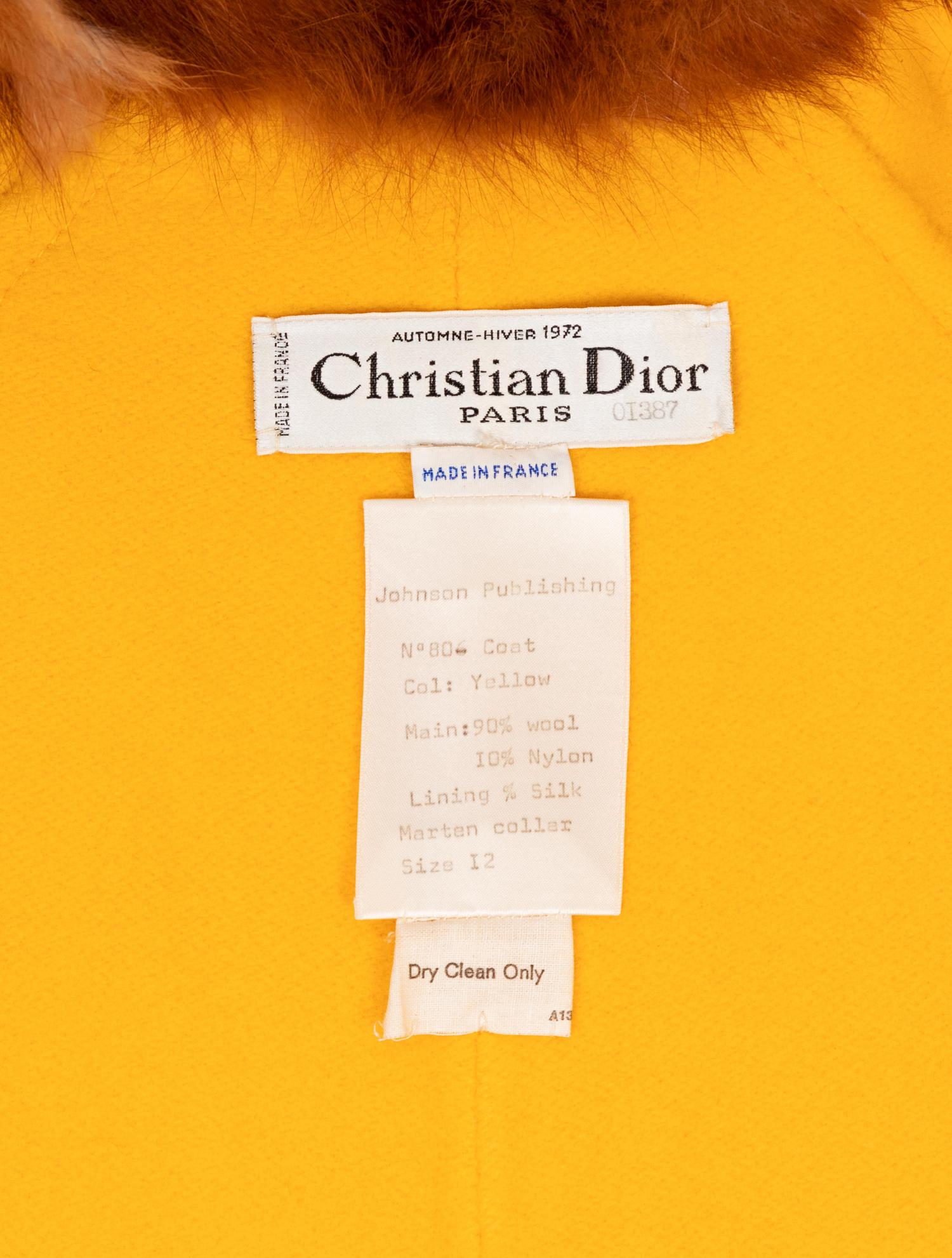 Christian Dior Haute Couture Coat Trimmed with Fur, Autumn/Winter 1972
