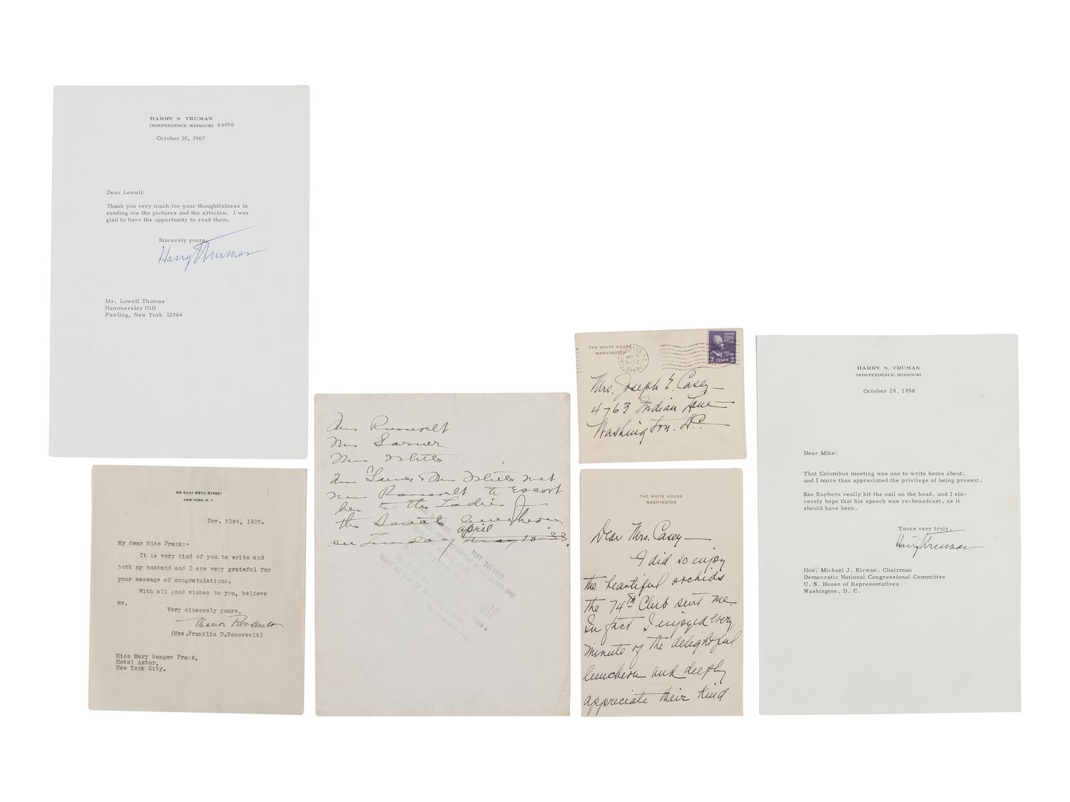 [PRESIDENTS]. Documents signed by Franklin D. ROOSEVELT, Harry TRUMAN, and others.
