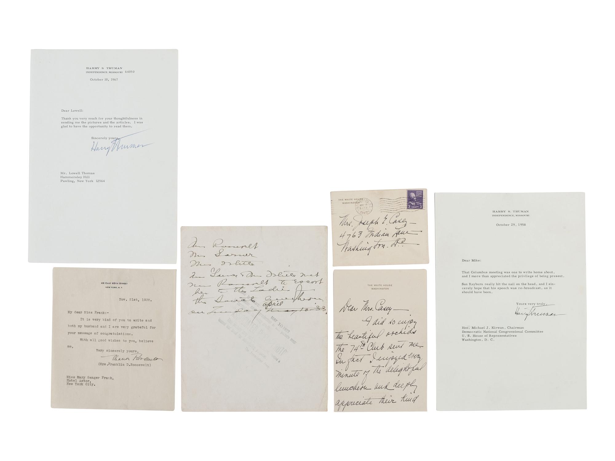 [PRESIDENTS]. Documents signed by Franklin D. ROOSEVELT, Harry TRUMAN, and others.