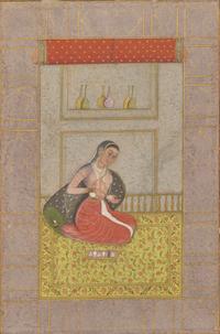 Three Indian Miniatures Depicting Women, 18th/19th Century 印度細密画三幅