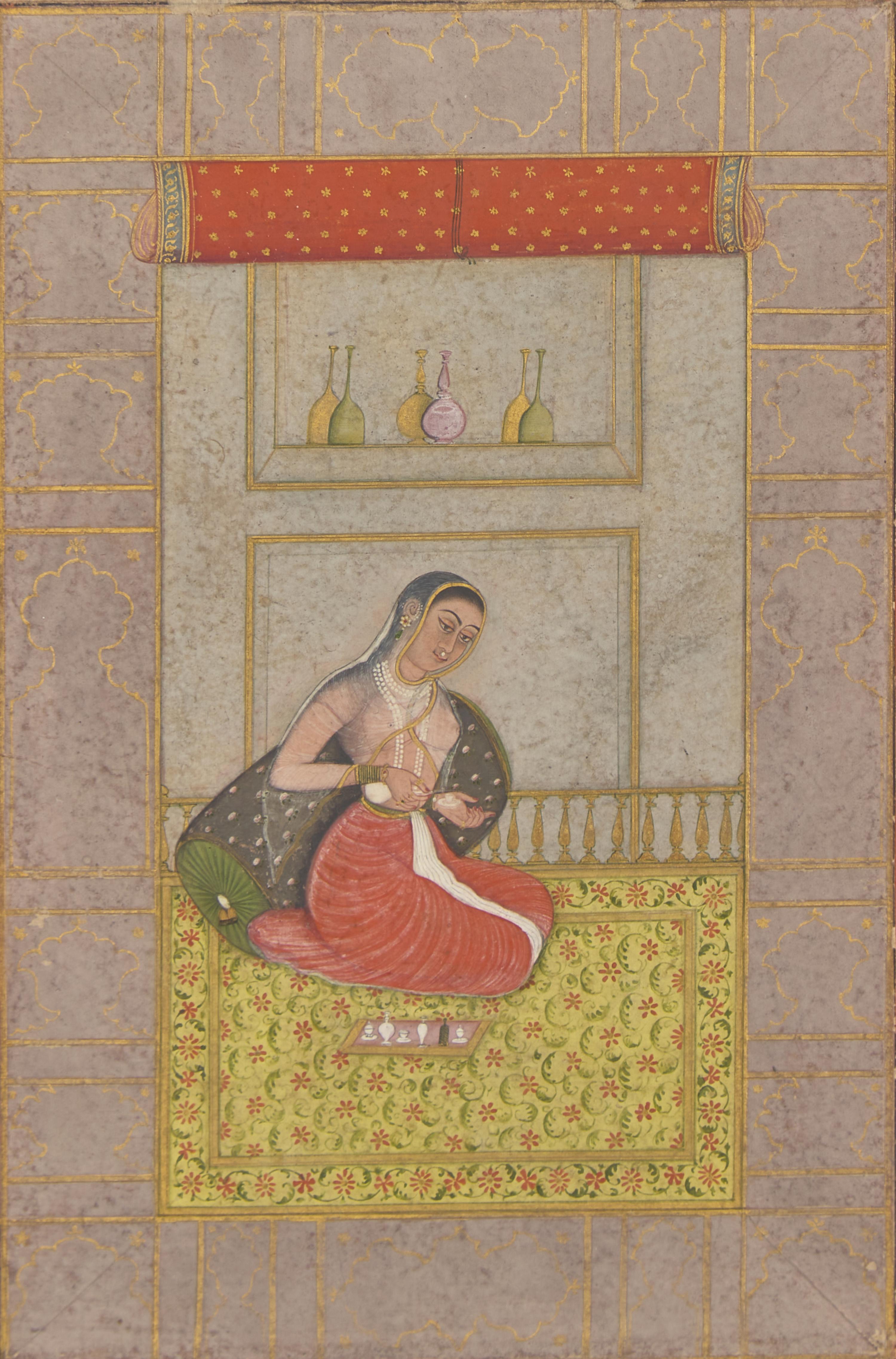 Three Indian Miniatures Depicting Women, 18th/19th Century 印度細密画三幅