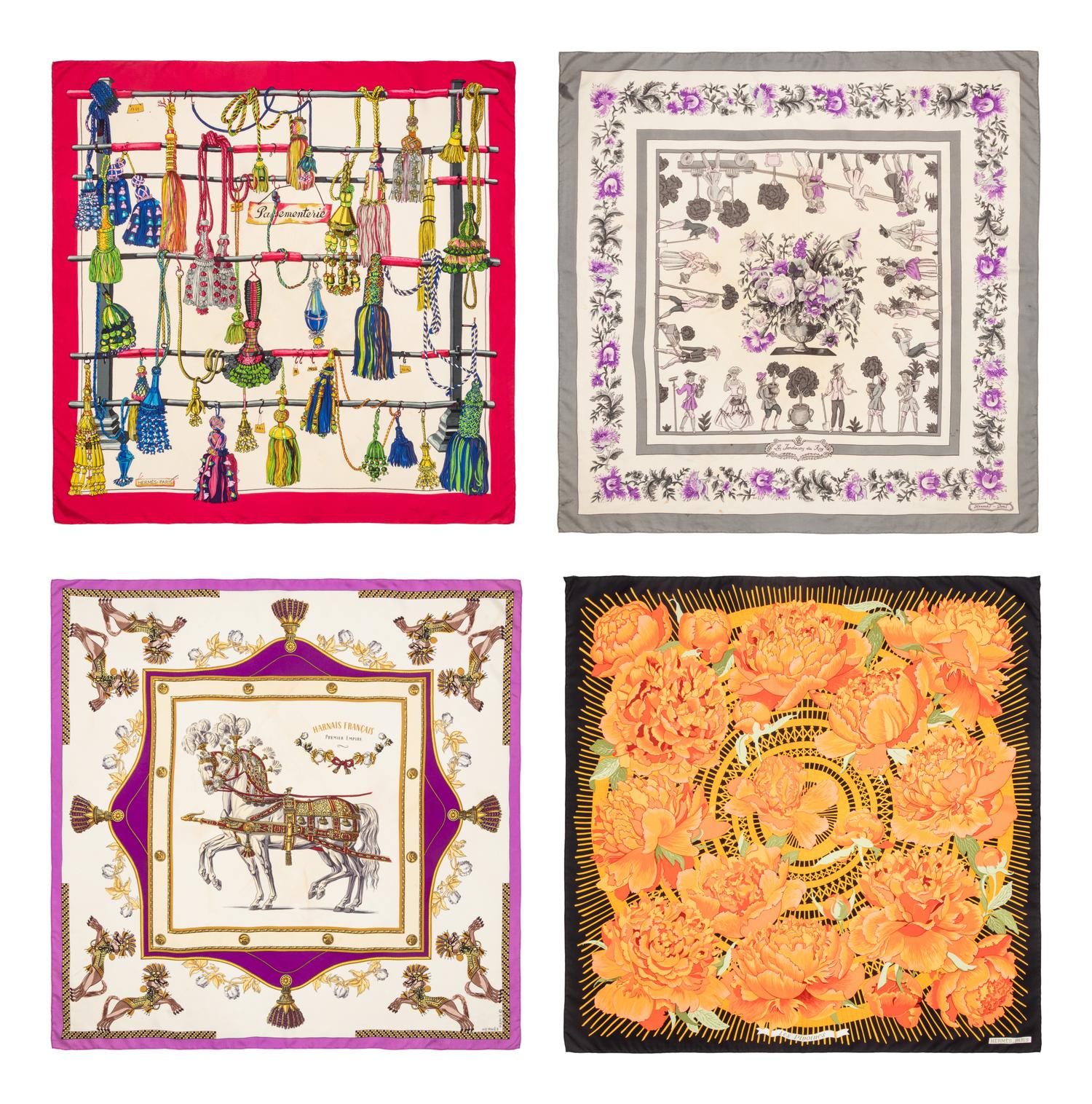 Hermès, Four 90cm Scarves