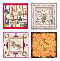 Hermès, Four 90cm Scarves