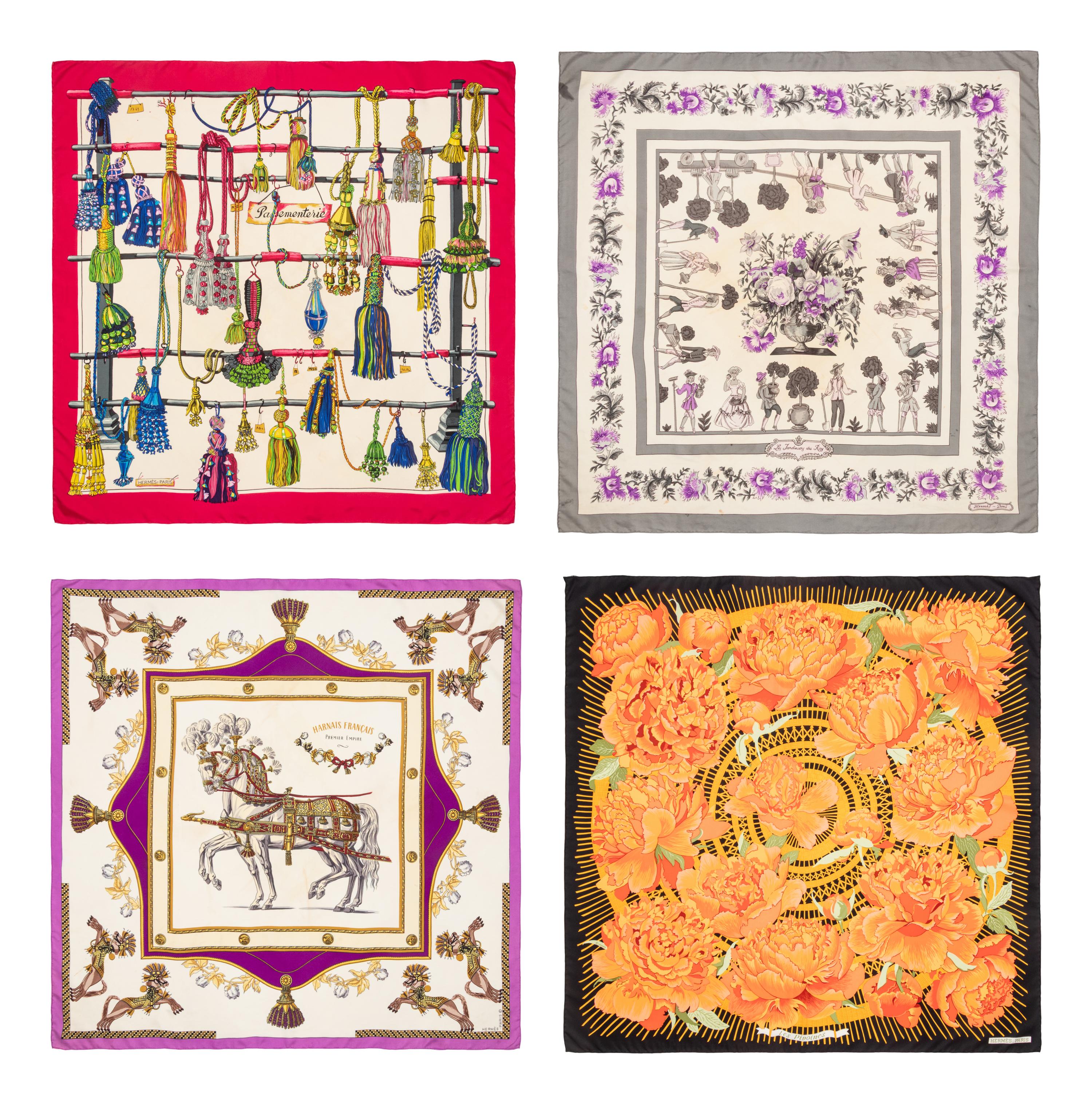 Hermès, Four 90cm Scarves