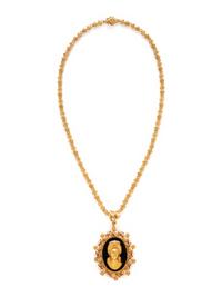 RONDETTE, YELLOW GOLD AND DIAMOND PENDANT NECKLACE