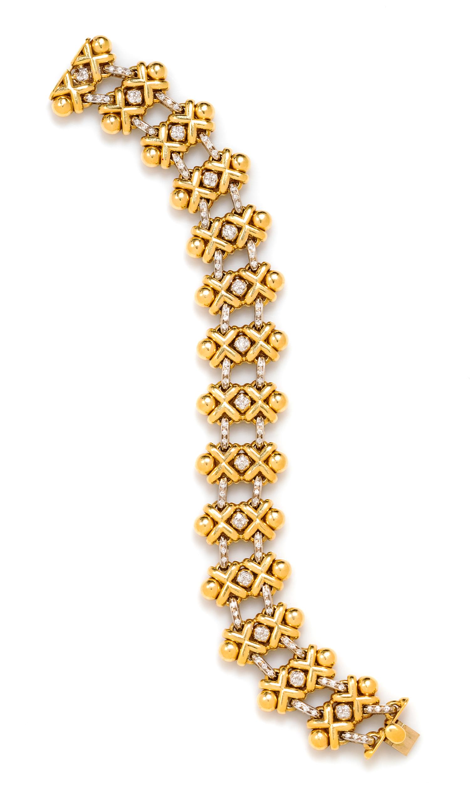 An 18 Karat Bicolor Gold and Diamond Bracelet, Roberto Coin, 36.00 dwts.
