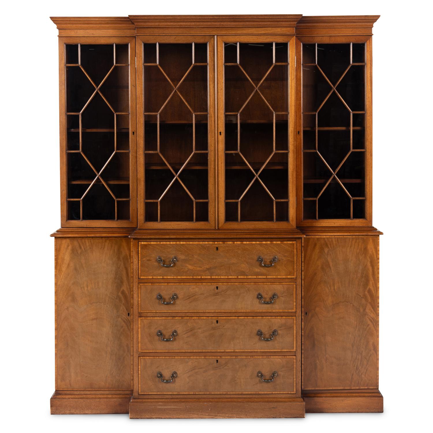 A Federal Style Beacon Hill Collection Mahogany Breakfront