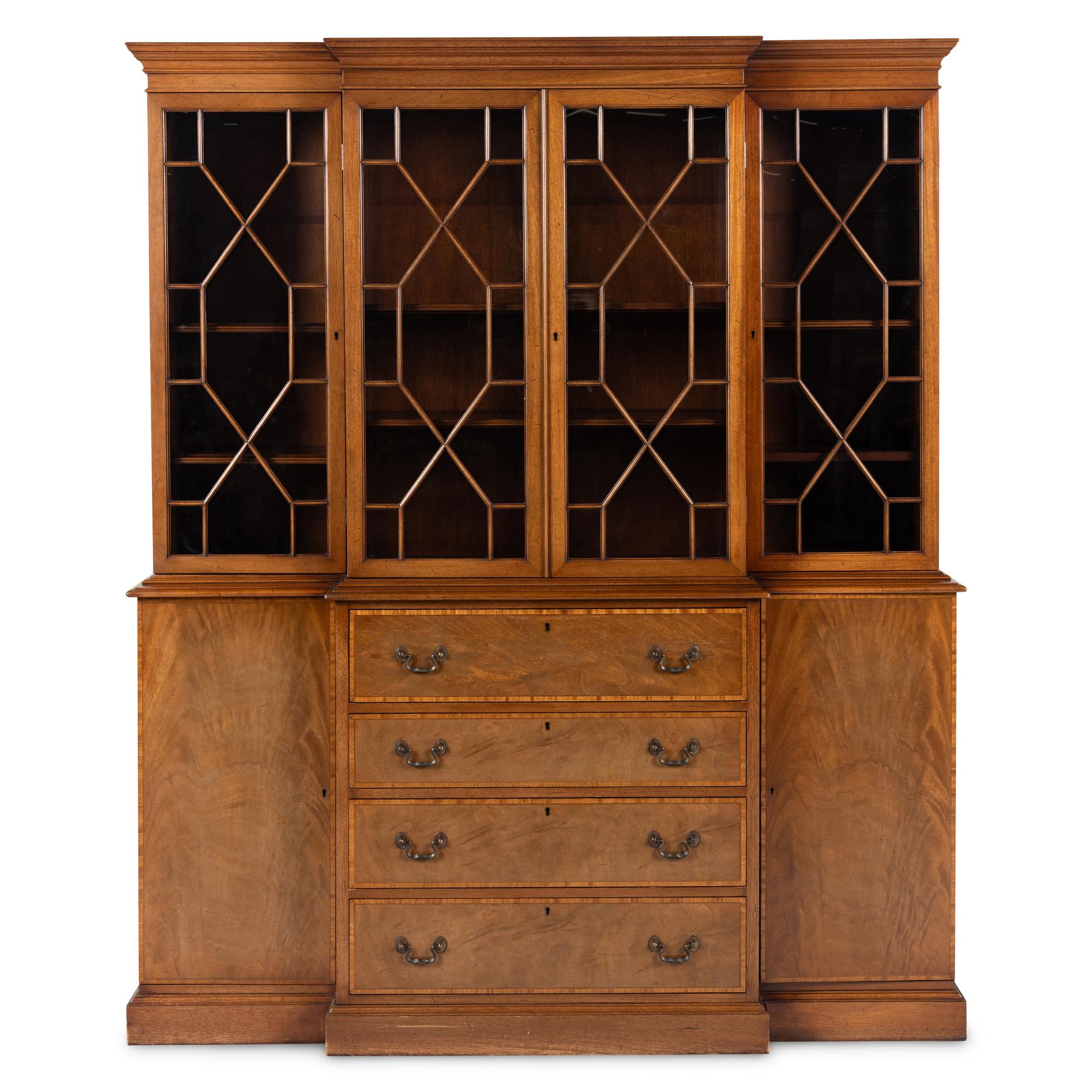 A Federal Style Beacon Hill Collection Mahogany Breakfront