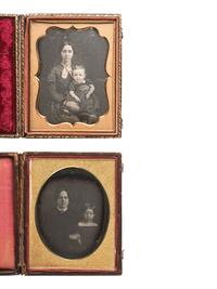 [EARLY PHOTOGRAPHY]. 8 quarter plate and sixth plate daguerreotypes of families and siblings.