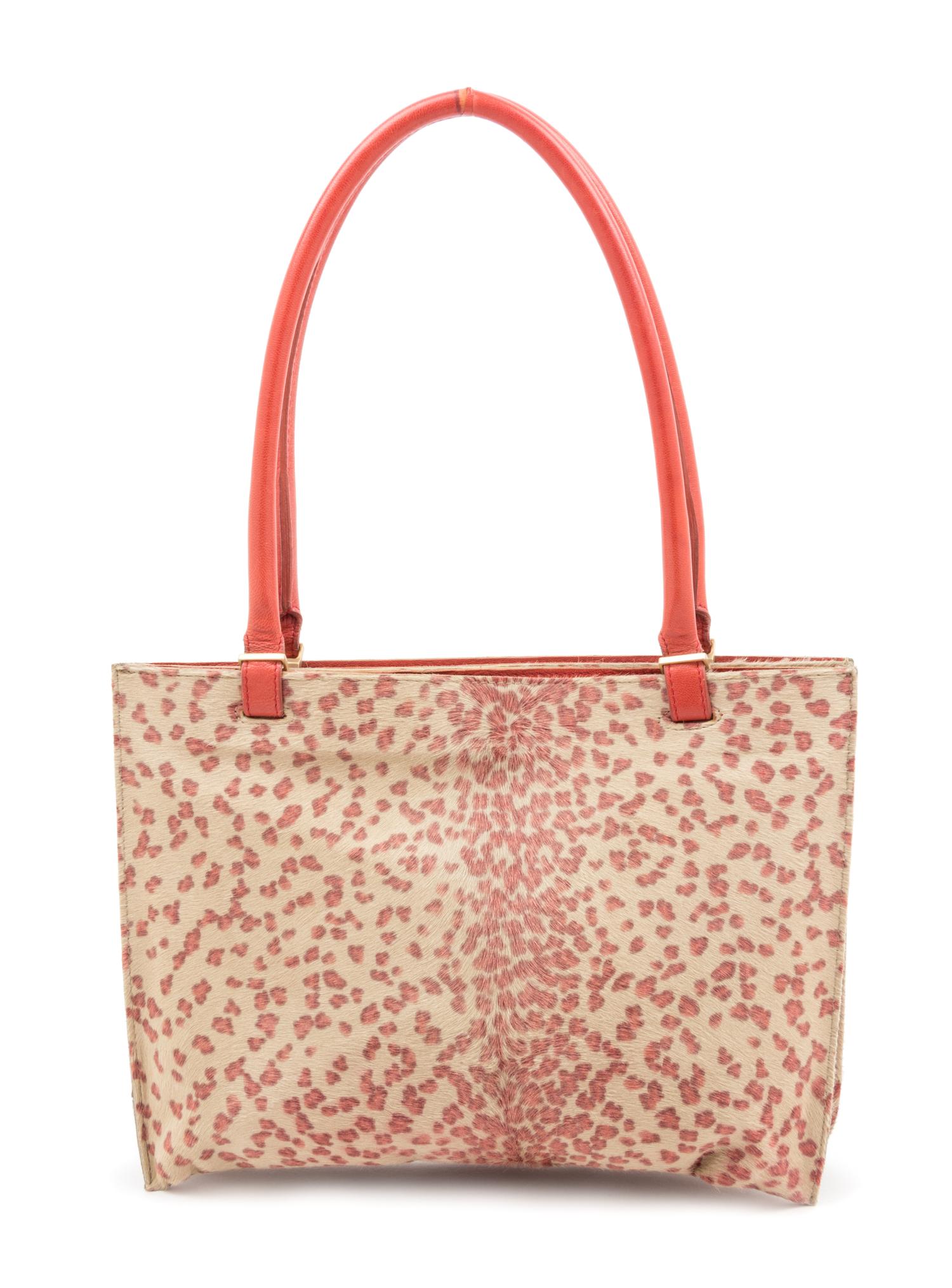 A Bottega Veneta Printed Pony Hair Handbag, 12" x 8.5".