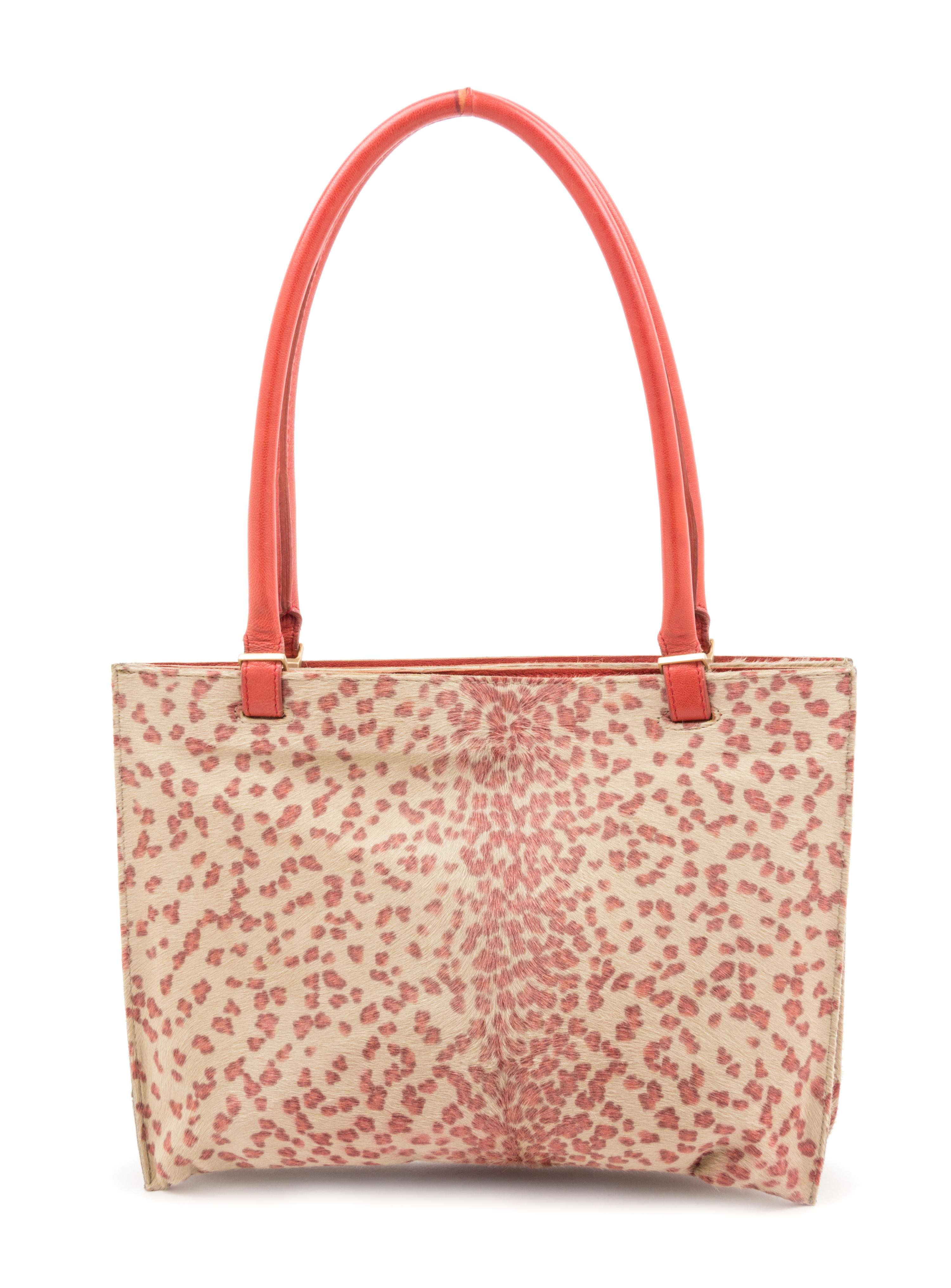 A Bottega Veneta Printed Pony Hair Handbag, 12" x 8.5".