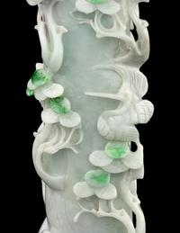 An Apple Green and Lavender Jadeite Vase